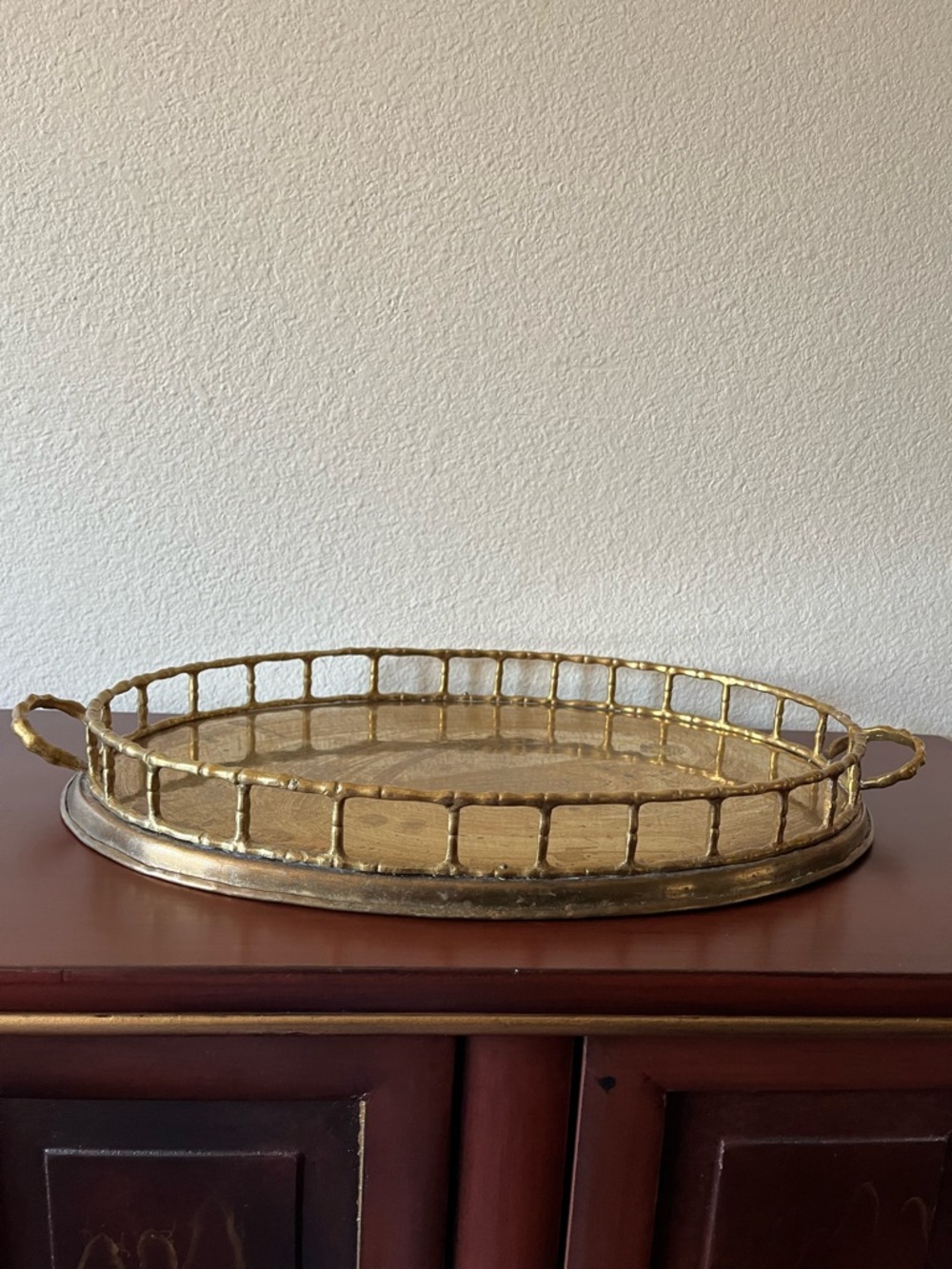 Brass bamboo tray MCM